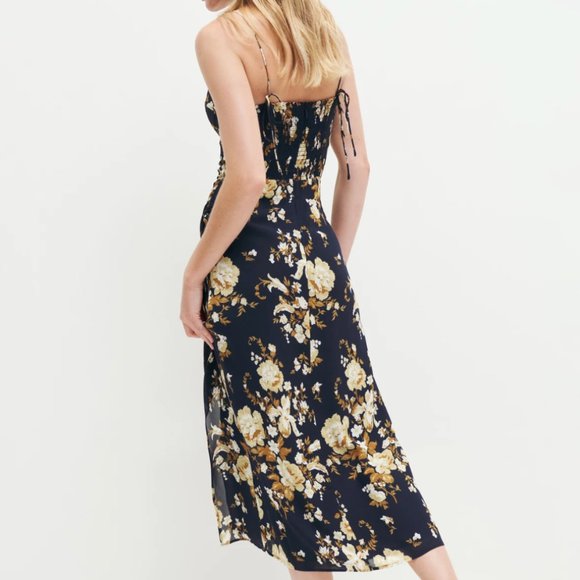 Reformation Navy Floral Midi Dress - Picture 3 of 6